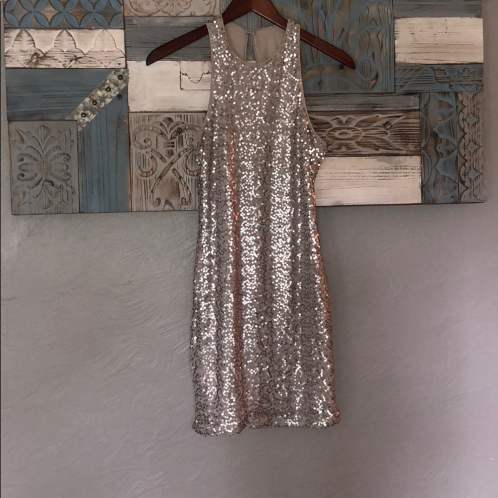 NWT Hollister gold sequin bodycon dress